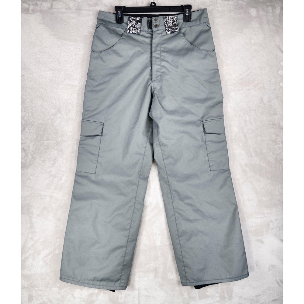 Grenade Snowboard Pants Mens 34x32‎ Gray Insulated Ski Snowboard Cargo Pockets
